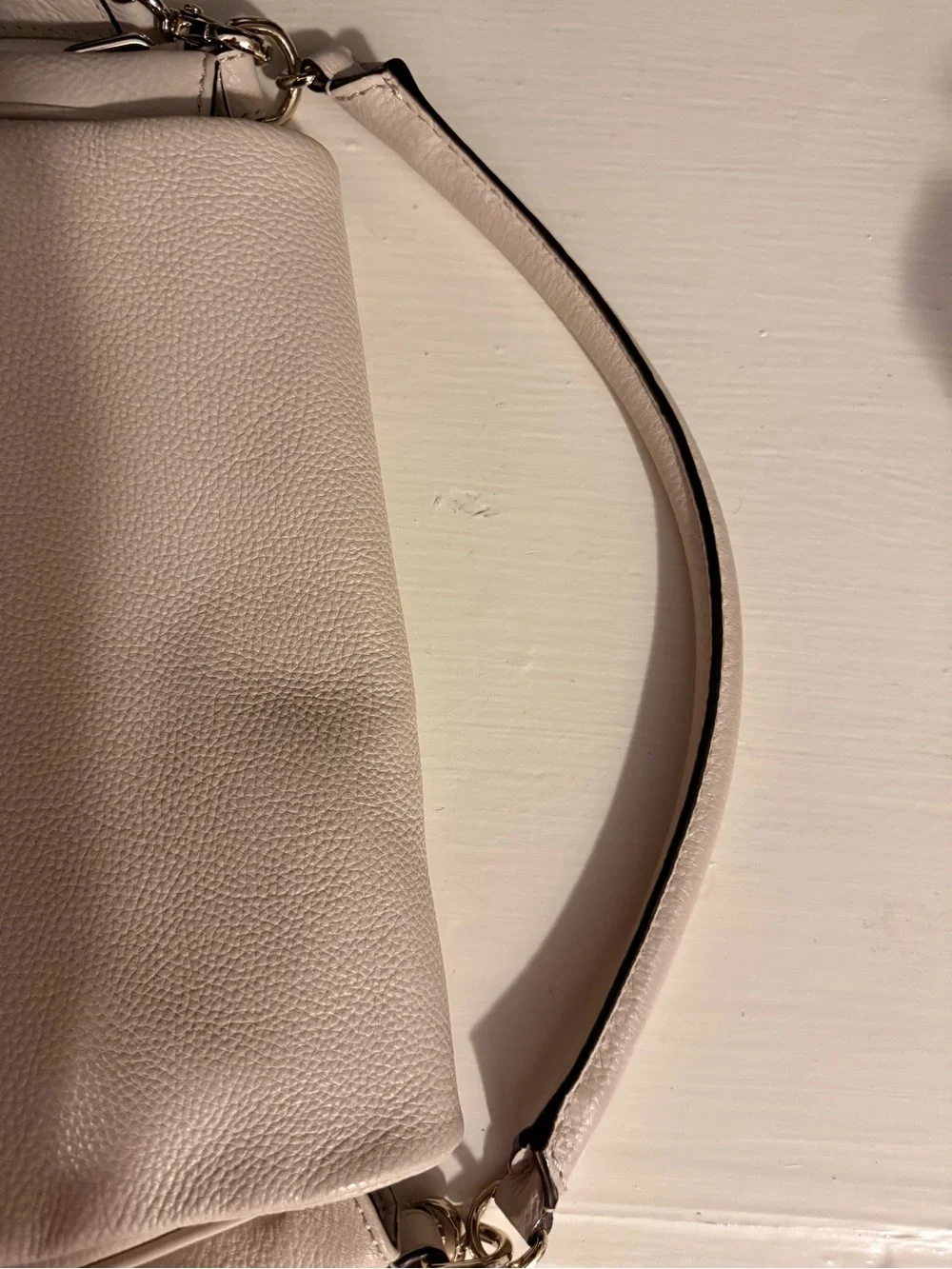 kate spade Cream Cobble Hill Devin Satchel Soft Pebble Cowhide Leather Upcycle